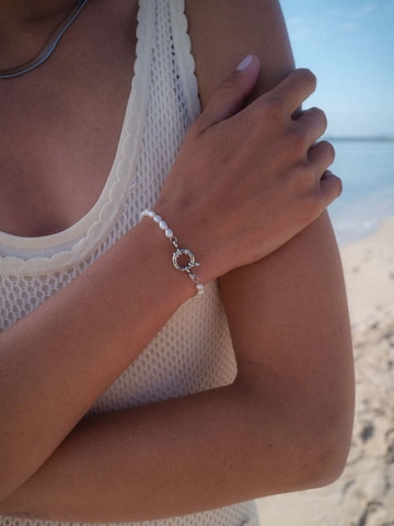 PURELEI - Pulsera 'Pearl Charm' en plata: frente
