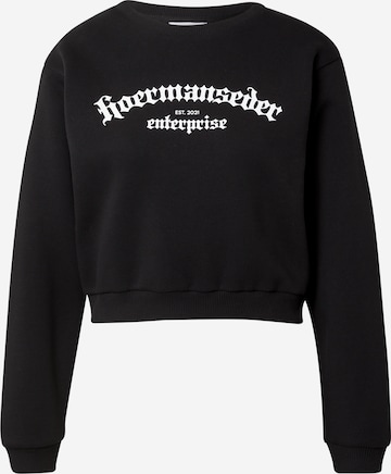 Hoermanseder x About You Sweatshirt 'Ela' in Black: front