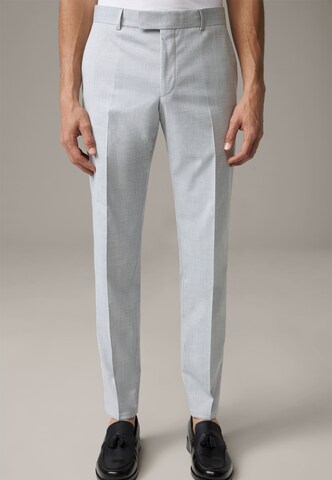 STRELLSON Slim fit Pleated Pants ' Melwin ' in Grey: front