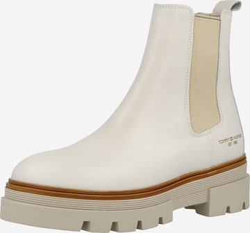 TOMMY HILFIGER - Botas Chelsea en blanco: frente