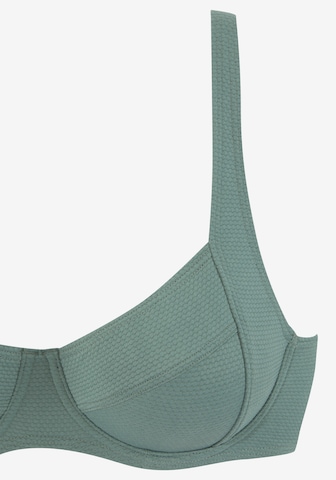 LASCANA T-shirt Bikini Top in Green