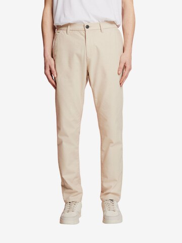 Coupe slim Pantalon ESPRIT en beige : devant