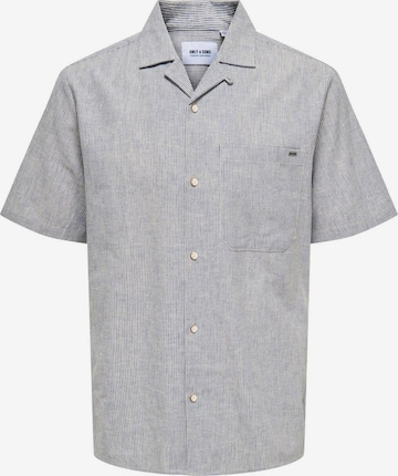 Only & Sons Comfort fit Button Up Shirt in Blue: front