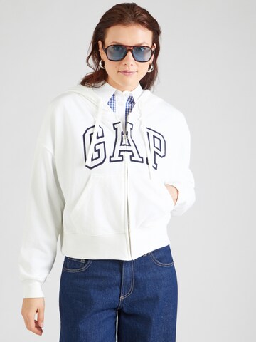 GAP Bluza rozpinana 'HERITAGE' w kolorze biały: przód