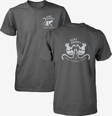T-Shirt Surf Monkey en gris : devant