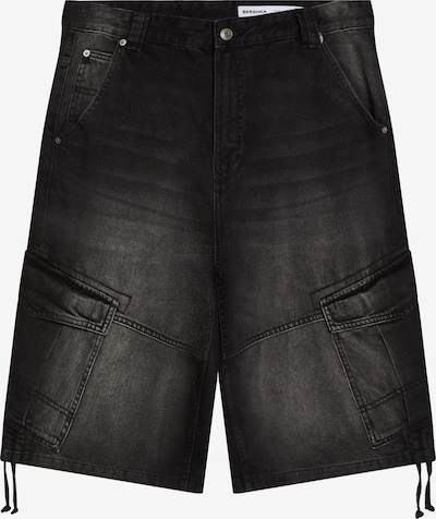 Bershka Cargofarkut värissä musta denim, Tuotenäkymä
