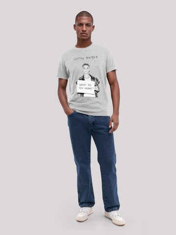F4NT4STIC Shirt ' Justin Bieber Iconic' in Grey