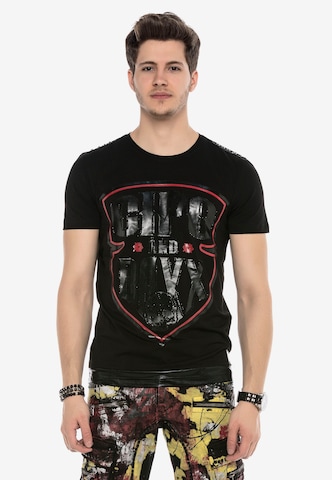 CIPO & BAXX T-Shirt ARROWHEAD mit Logo Print in Schwarz: predná strana