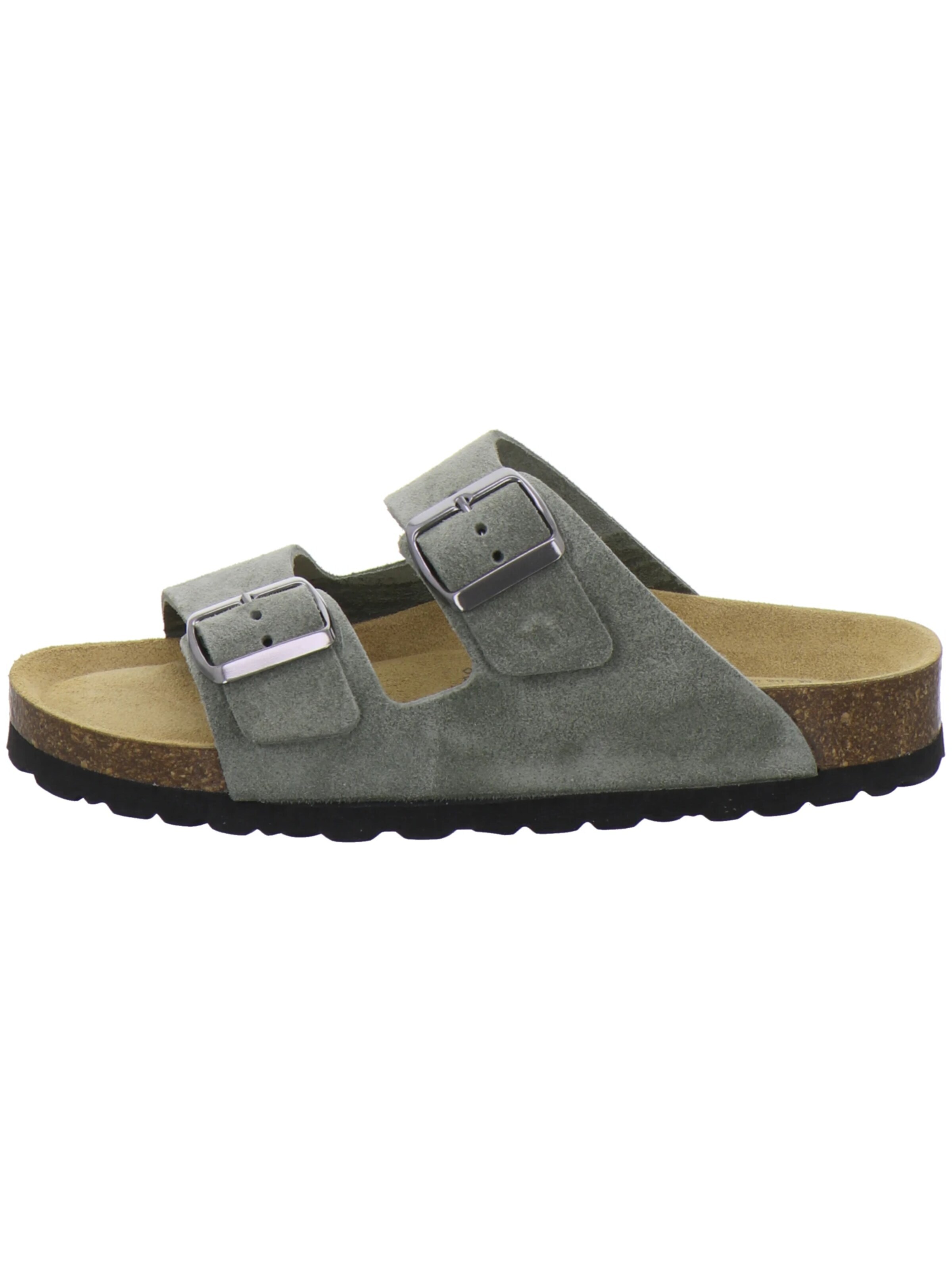AFS-Schuhe - Zapatos abiertos 'Pantoletten Damen Zweischnaller olive' en verde