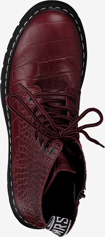 TAMARIS Lace-up bootie in Red