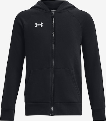 UNDER ARMOUR Athletic Zip-Up Hoodie 'Rival' in Black: front