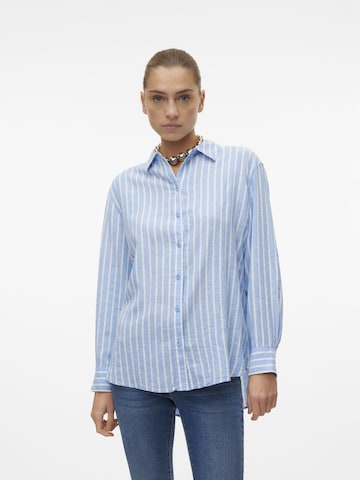 VERO MODA Blouse 'Linn' in Blauw: voorkant