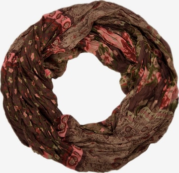styleBREAKER Schlauchschal 'Damen Loop Schal Blumen Muster Patchwork Viskose Schlauchschal' in Braun: Vorderseite