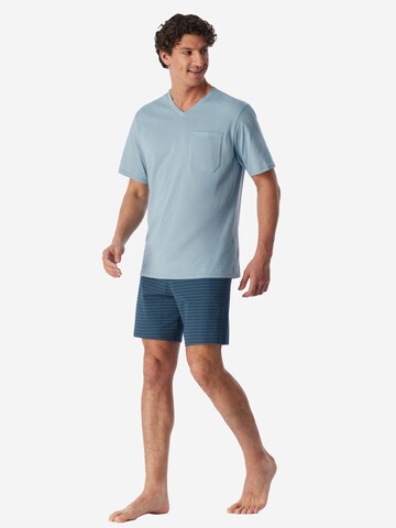 SCHIESSER Pyjama kurz 'Comfort Essentials' in Blau