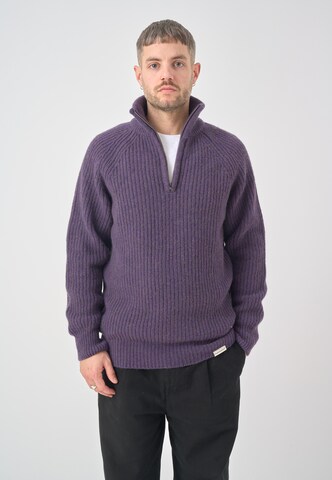 Cleptomanicx Pullover 'Ribber Troyer' in Lila: Vorderseite