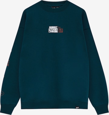 Sweat-shirt Pull&Bear en bleu : devant