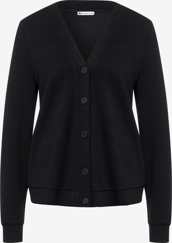 STREET ONE Knit Cardigan in Black: front