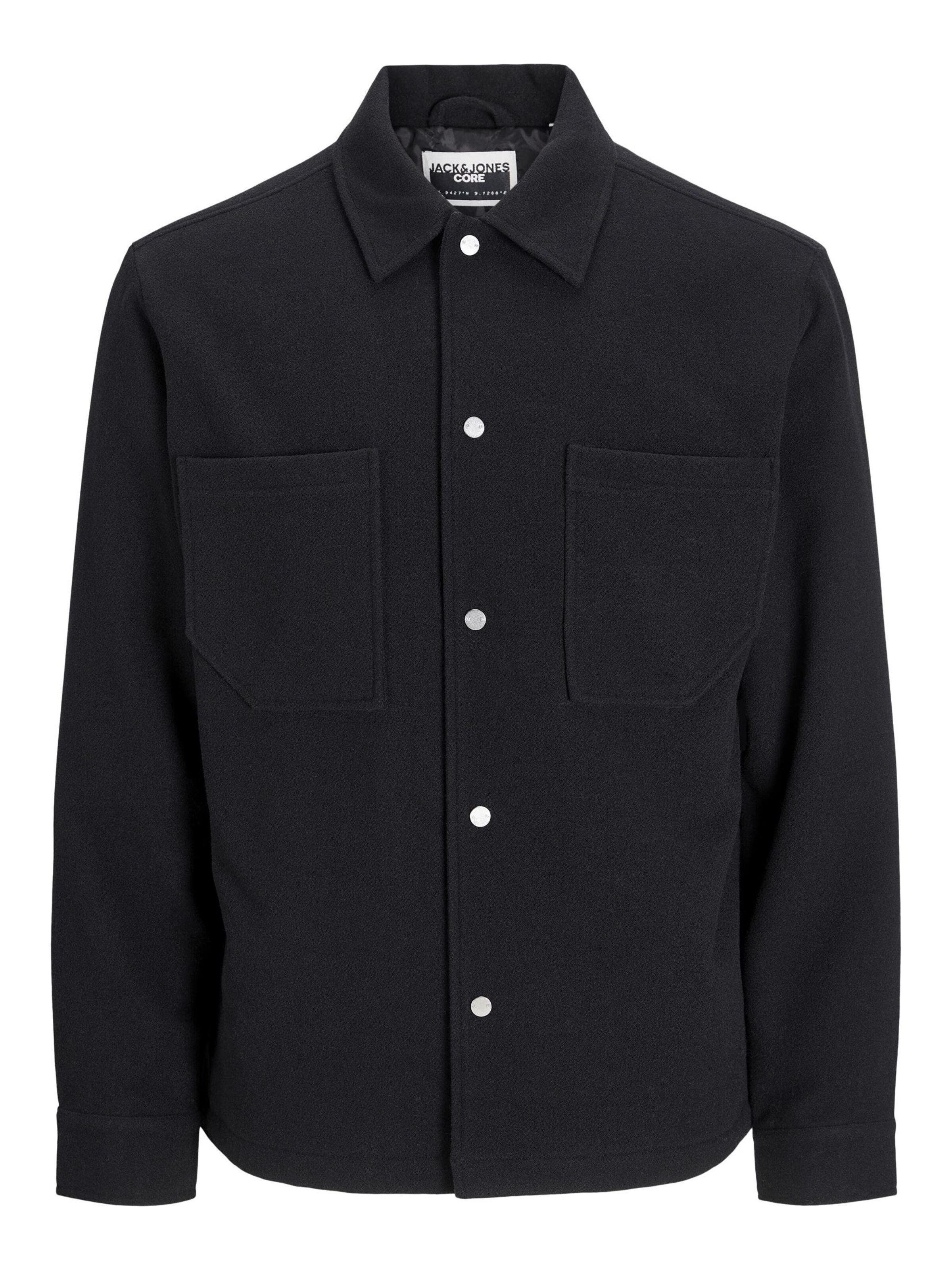 JACK & JONES Tussenjas 'JCOHelvetica' in Zwart: voorkant