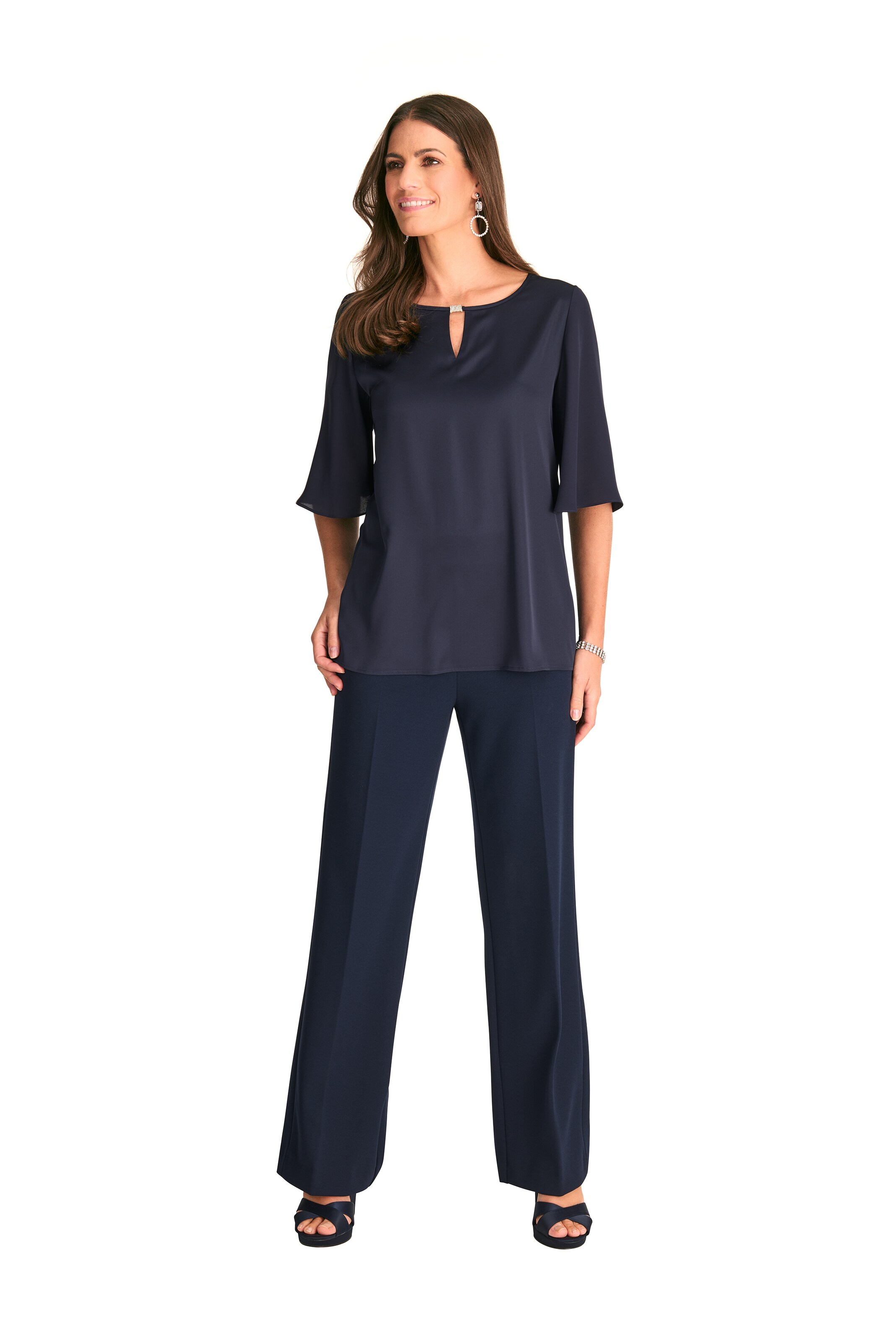 HERMANN LANGE Collection Blouse in Blue: front