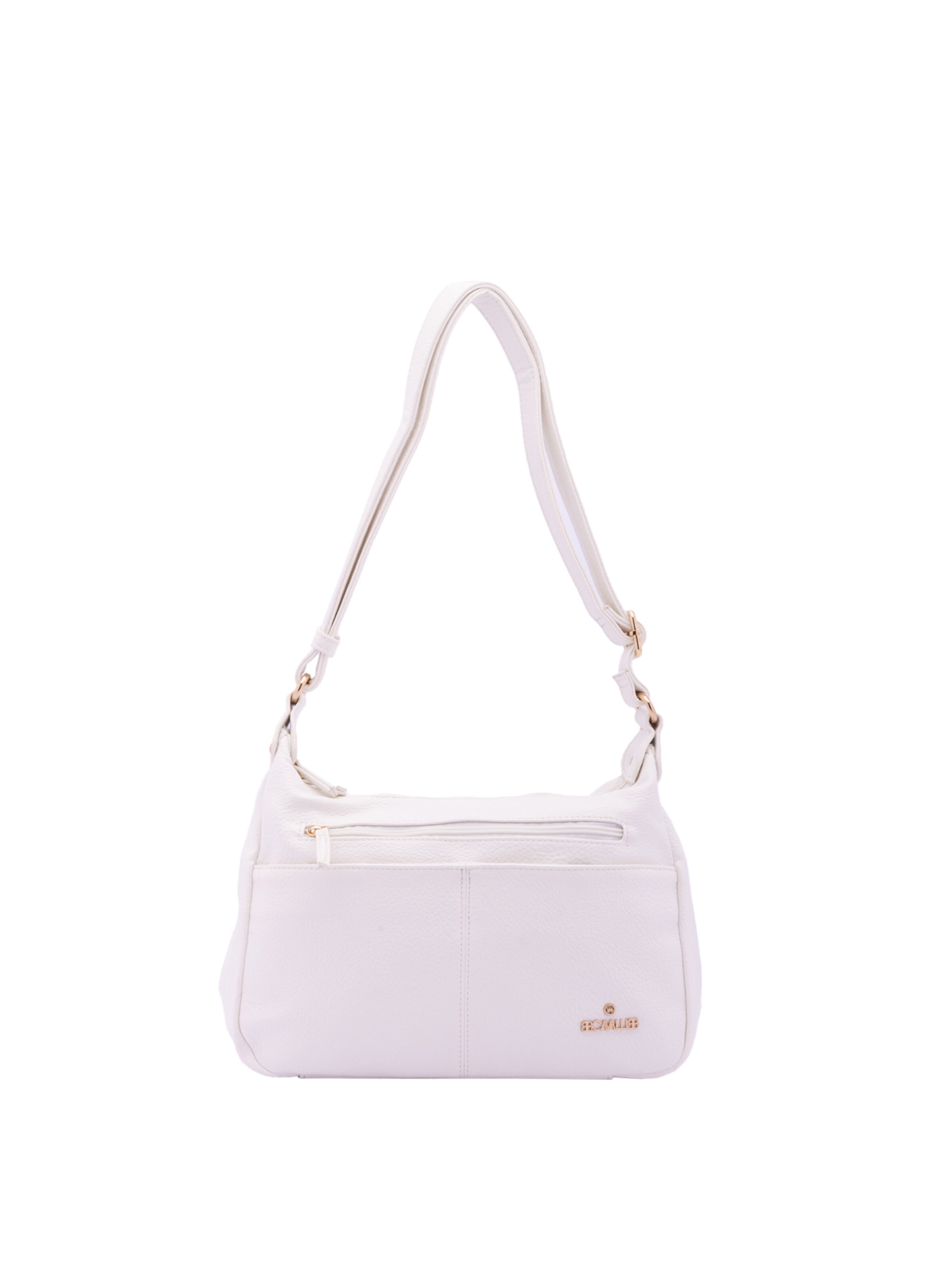 Borsa a spalla 'Borsa a Tracolla Donna Ecopelle con Zip e Tasche Multiple - B Cavalli' di B. Cavalli in bianco: frontale