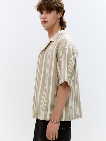 Pull&Bear Comfort fit Button Up Shirt in Brown