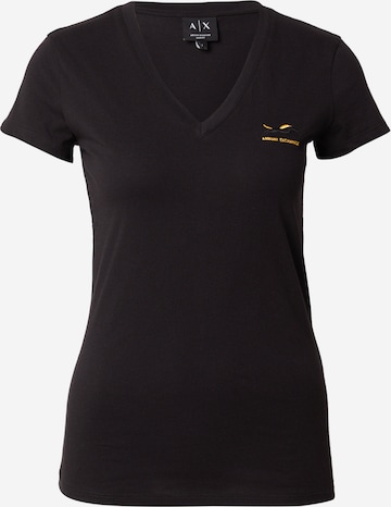 melns ARMANI EXCHANGE T-Krekls: no priekšpuses