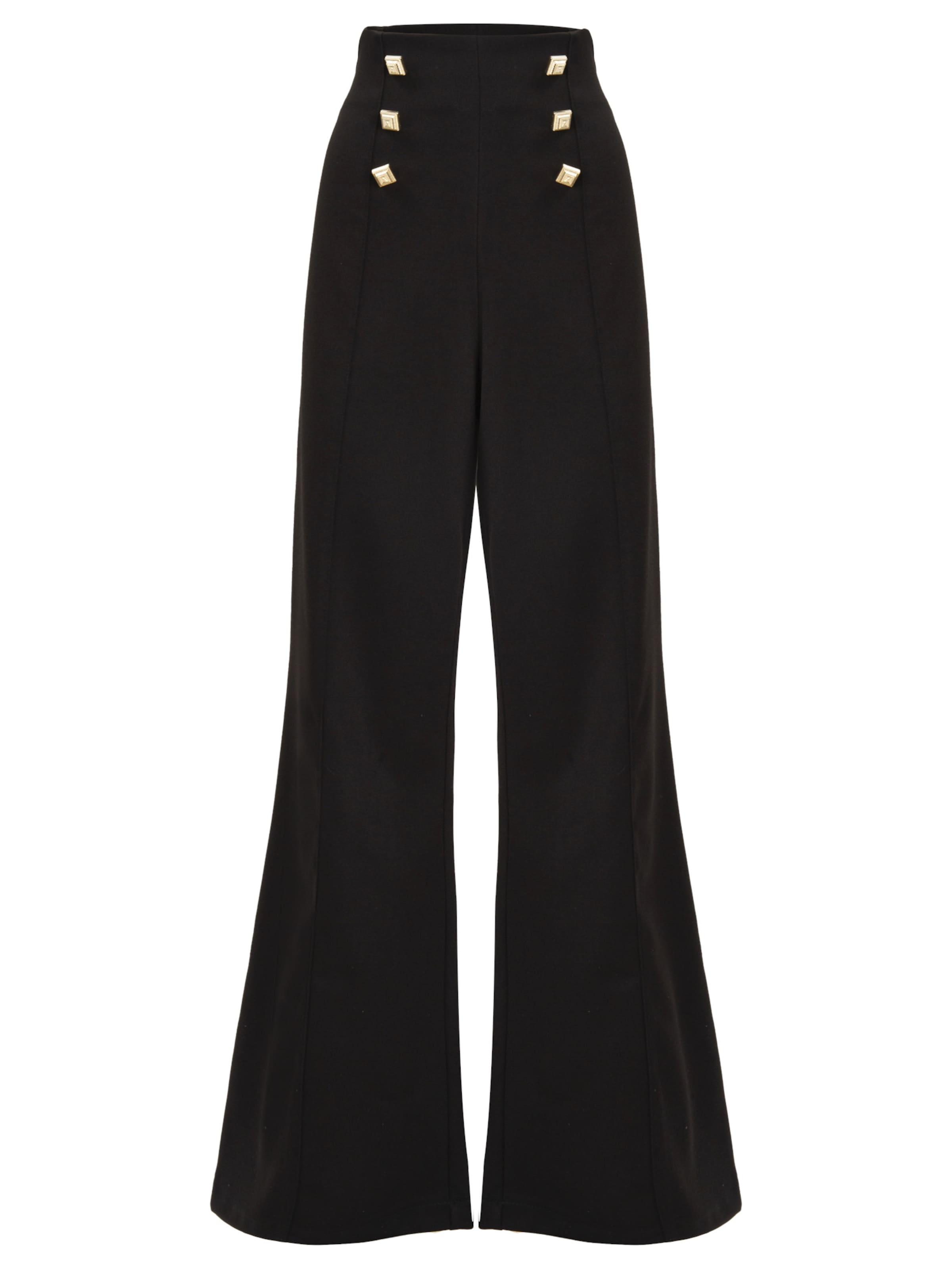 Influencer Flared Παντελόνι σε μαύρο: μπροστά