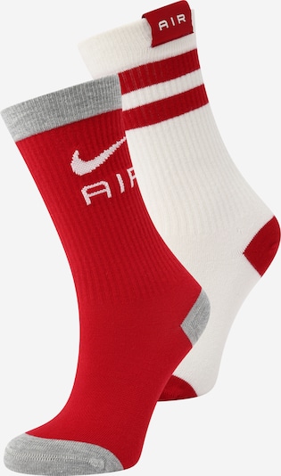 NIKE Athletic Socks 'Everyday Essentials' in mottled grey / Fire red / natural white, Item view