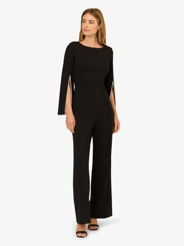 Adrianna Papell Jumpsuit 'Split Sleeve Crepe Jumpsuit' in Zwart: voorkant
