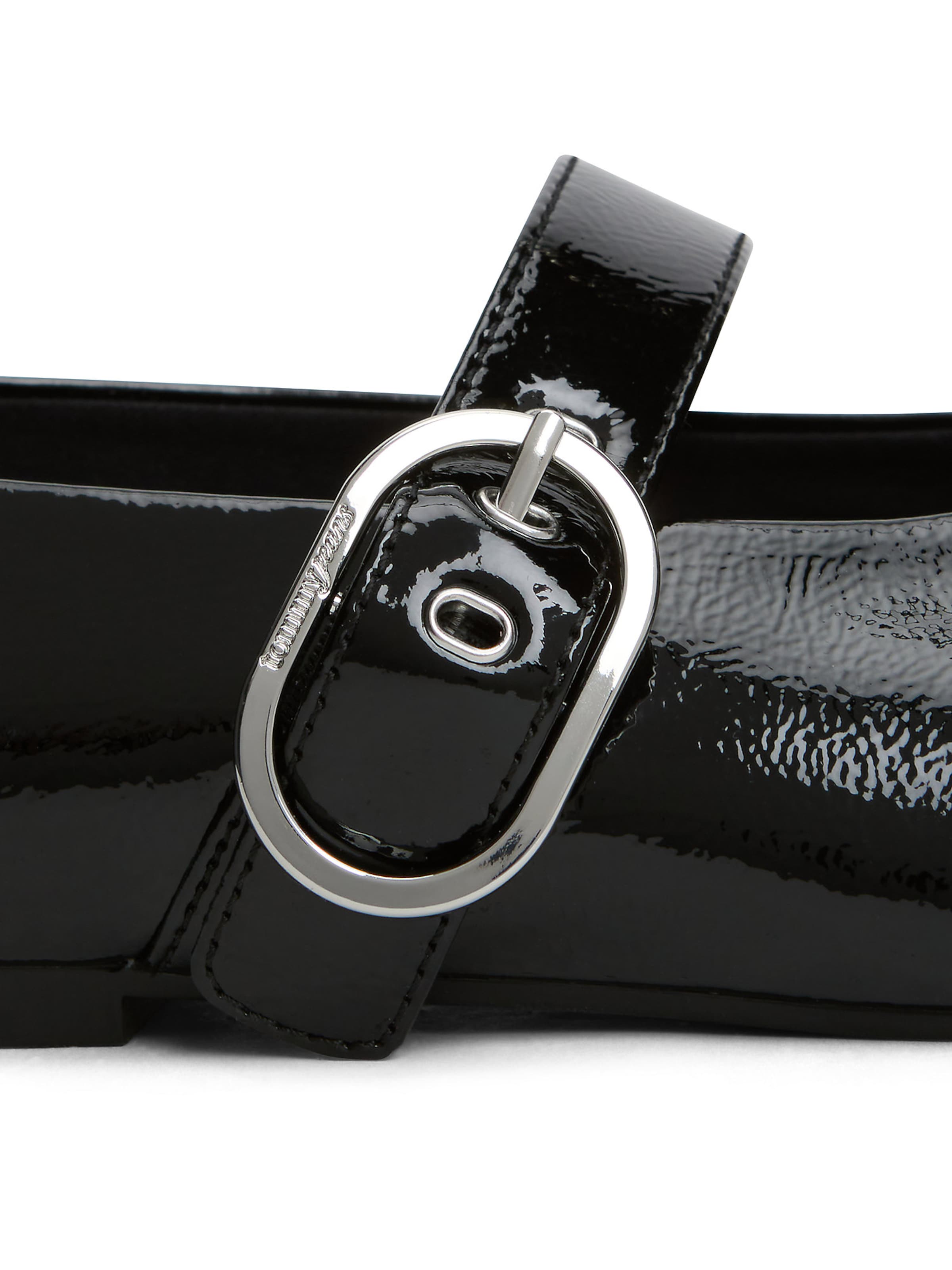 Tommy Jeans Strap ballerina in Black