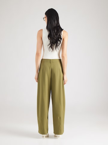 PIECES Barrel Pleat-Front Pants 'PCBosella' in Green