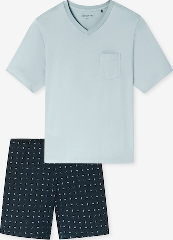 SCHIESSER Short Pajamas 'Comfort Essentials' in Blue: front