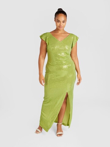 SWING Curve - Vestido de noche en verde: frente