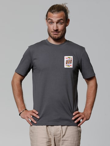 Maglietta 'König der Herzen' di Watapparel in grigio: frontale