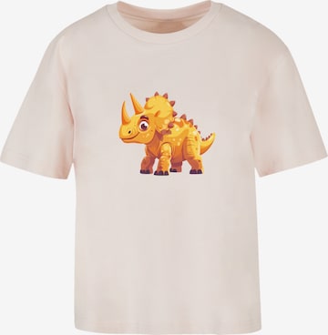 F4NT4STIC T-Shirt 'Süßer Triceratops Dinosaurier' in Pink: Vorderseite