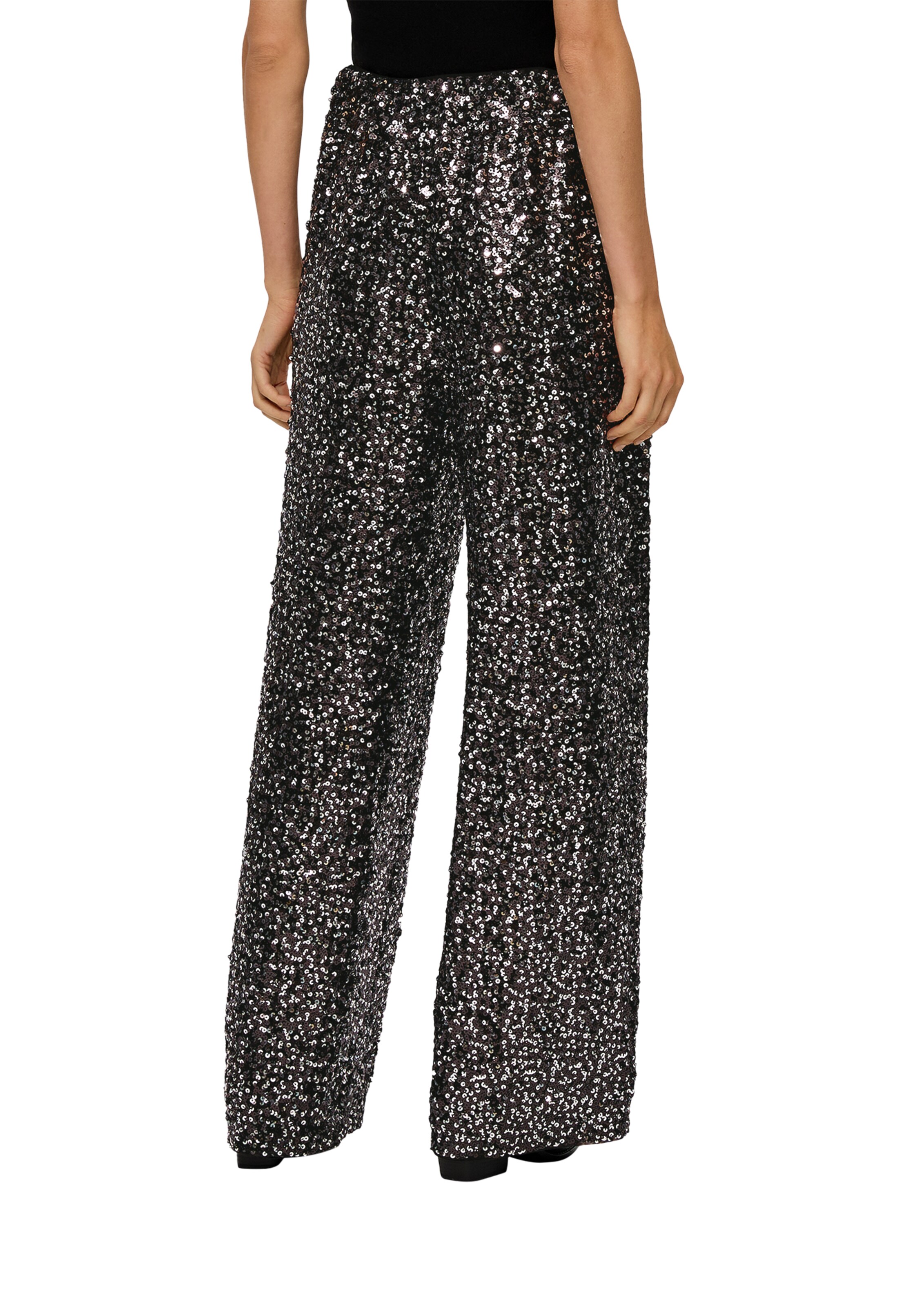 s.Oliver BLACK LABEL Wide leg Broek in Zwart
