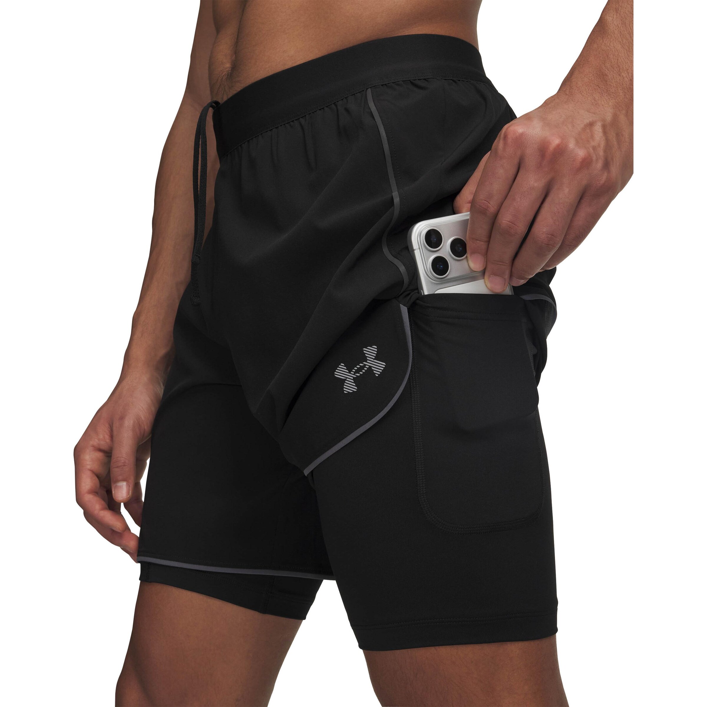 UNDER ARMOUR Regular Sports trousers 'UA Velociti Pro 2-in-1' in Black