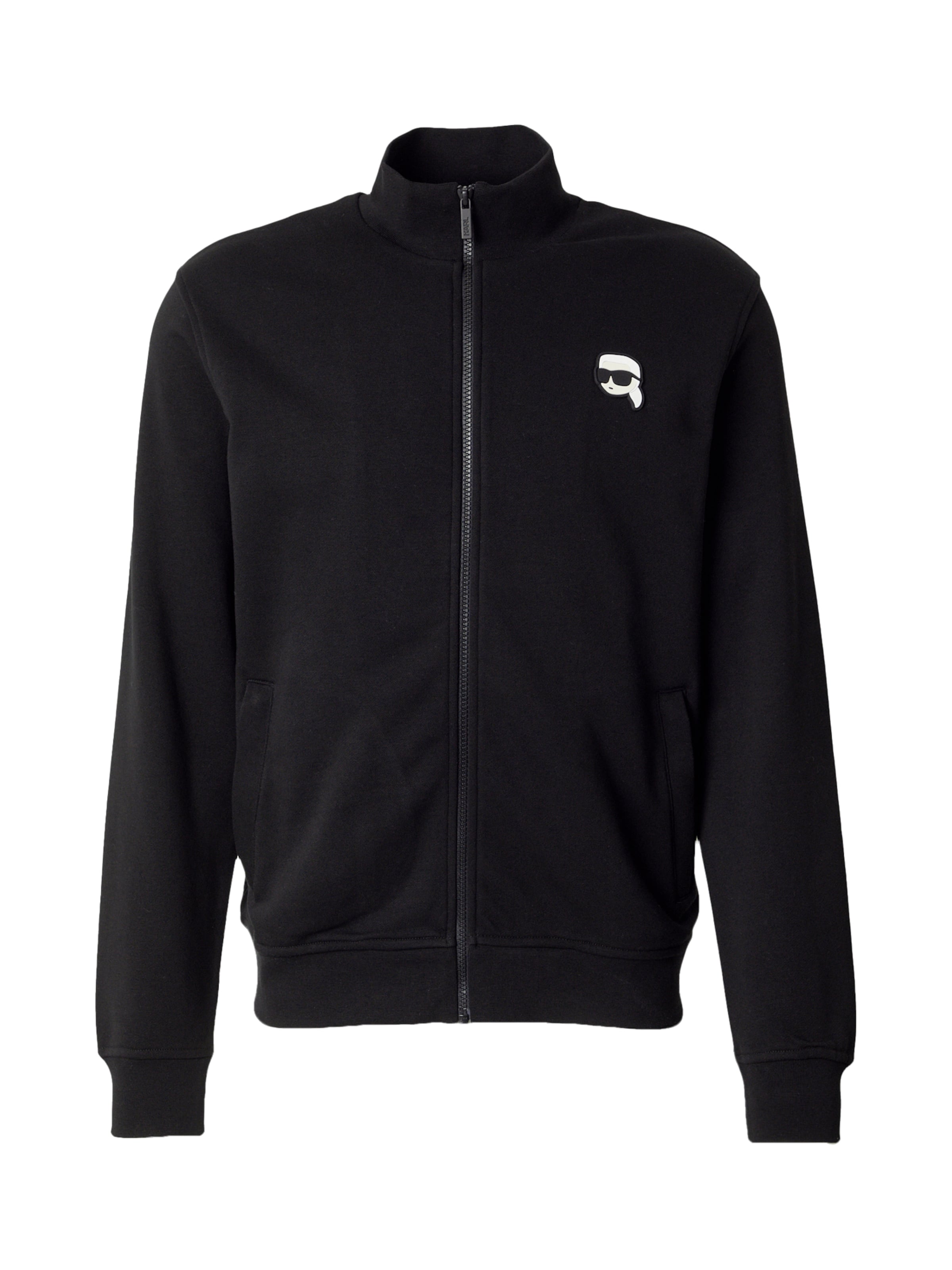 Karl Lagerfeld Ζακέτα φούτερ σε μαύρο: μπροστά