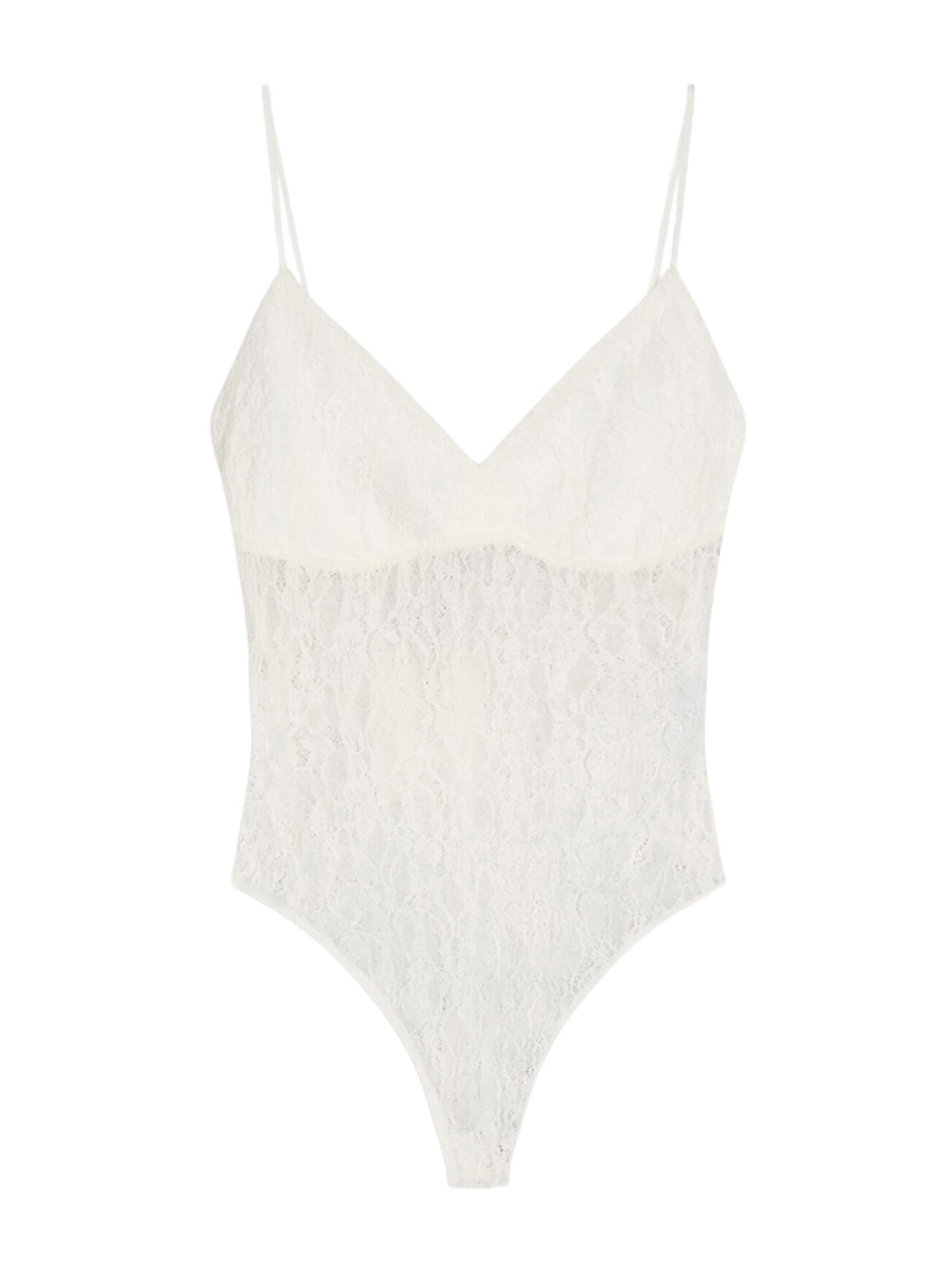 Tricou body de la Bershka pe alb: față