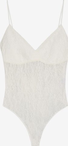 Tricou body de la Bershka pe alb: față