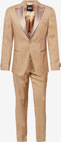 BOSS Black Slimfit Anzug  'Huge' in Beige: predná strana