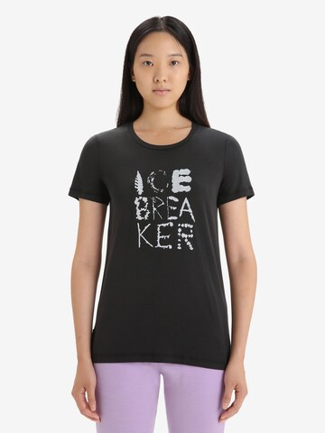 ICEBREAKER Toiminnallinen paita värissä musta: edessä