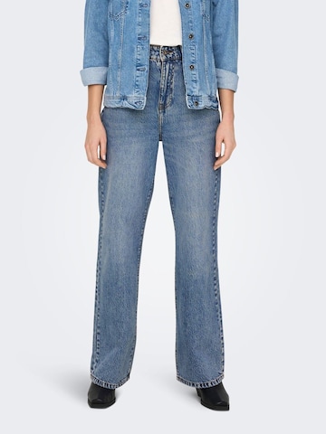 Wide Leg Jean ONLY en bleu : devant