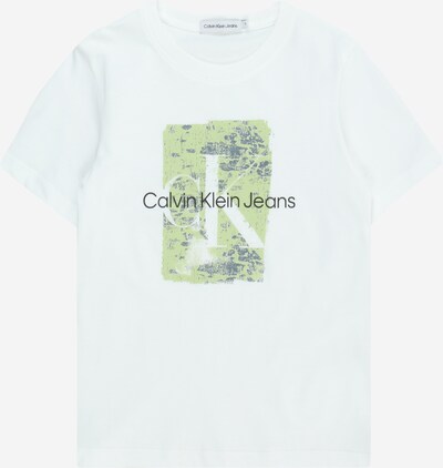 Calvin Klein Jeans Tričko 'SECOND SKIN' - svetlozelená / čierna / biela, Produkt