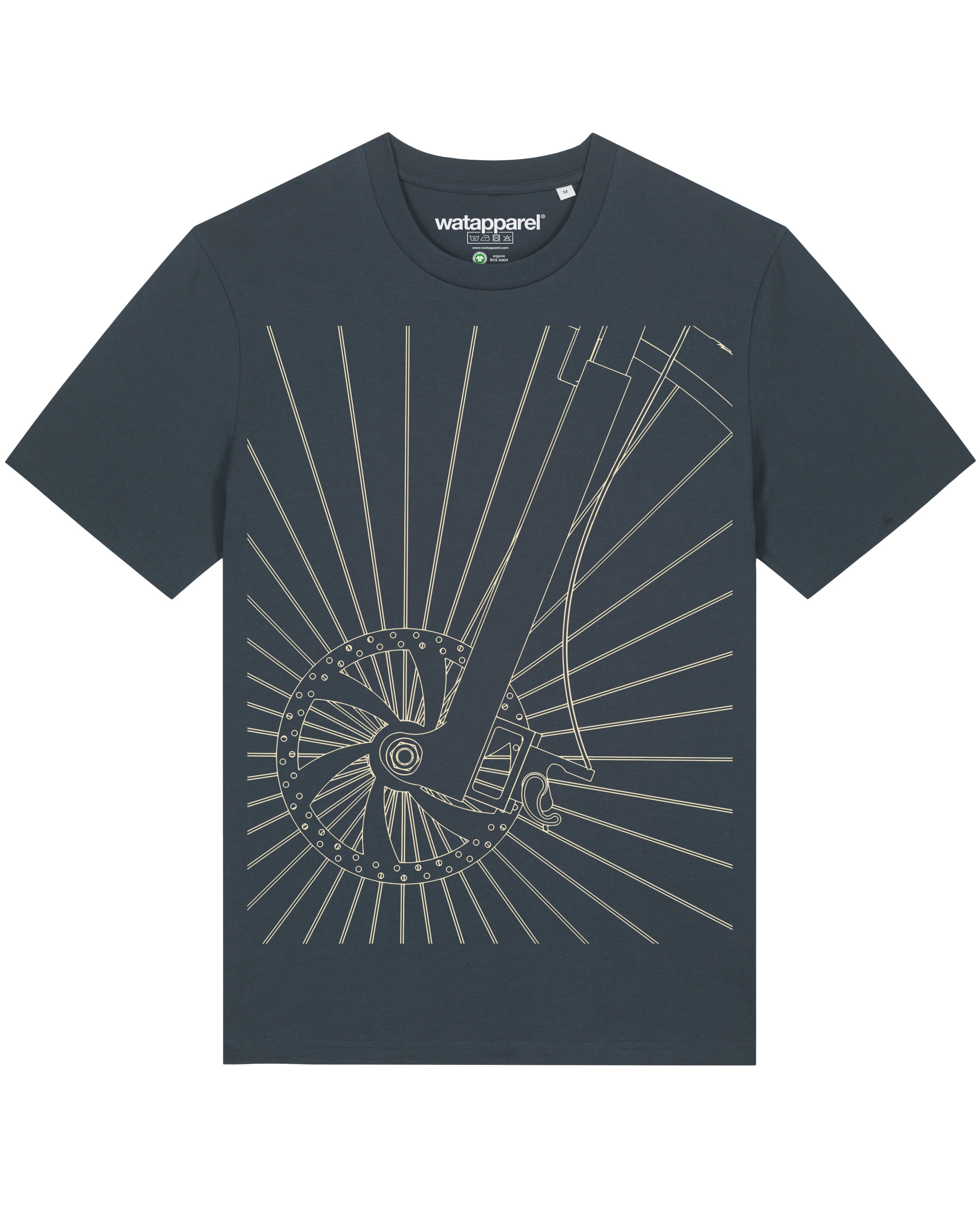 Watapparel Shirt 'Fahrradspeichen' in Grau: Vorderseite
