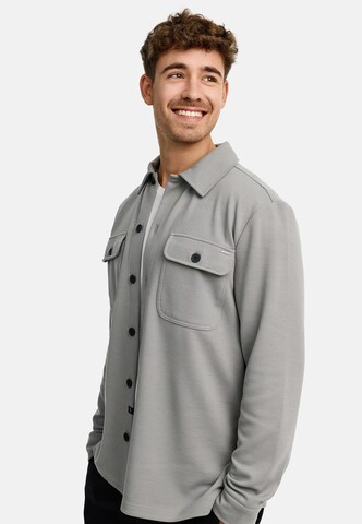 INDICODE JEANS Comfort fit Button Up Shirt 'Nello' in Grey