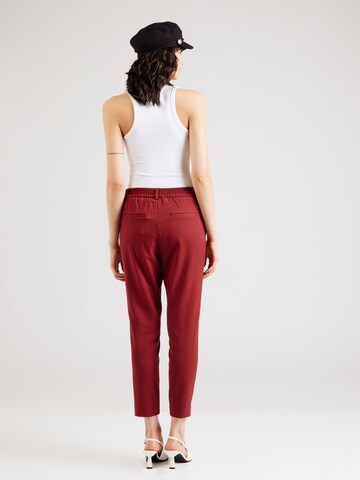 VILA Slim fit Pleat-Front Pants 'VIVarone' in Red