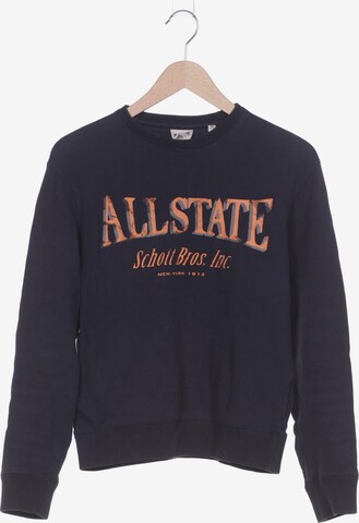 Schott NYC Sweatshirt & Zip-Up Hoodie in S in Blue: front