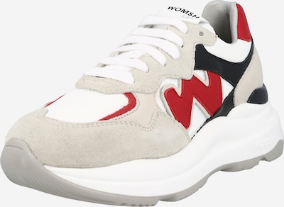 WOMSH Sneaker 'NEW START' in hellgrau / rot / schwarz / weiß, Produktansicht