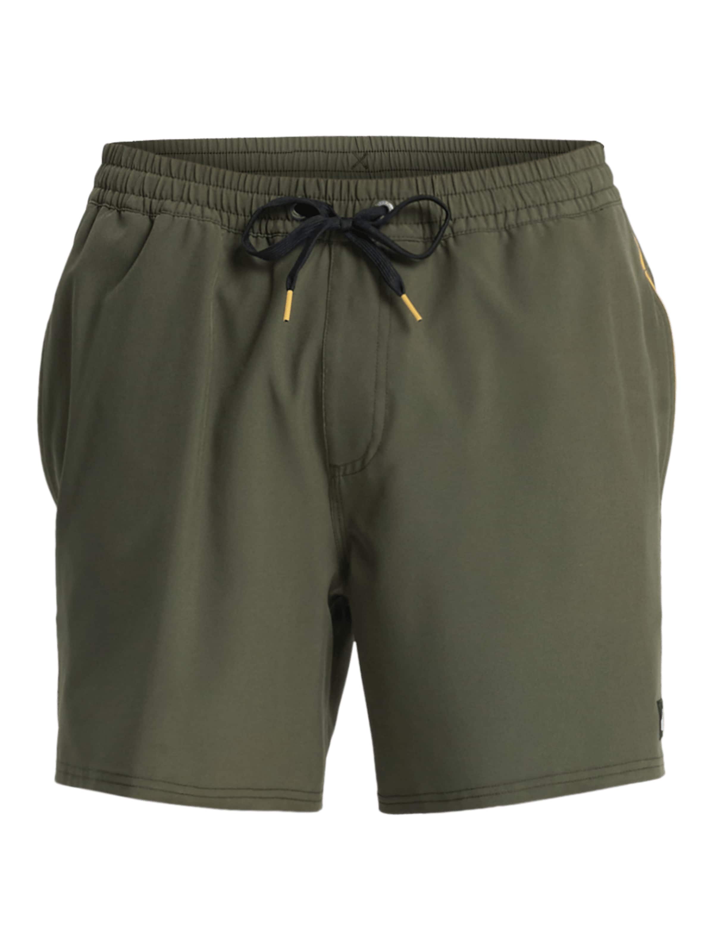 QUIKSILVER Board Shorts 'Stretch Piped Volley 16' in M in Khaki / Mandarine, Item view